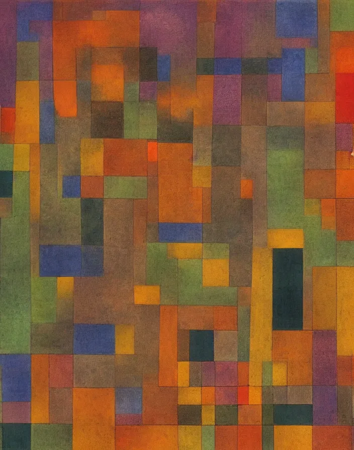 Image similar to hyper detailed industraial & utility flow field by paul klee