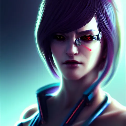 Prompt: cool cyberpunk style lady, elegant, very detailed, realistic face, detailed face, matte, tonemapping, bbwchan, perfection, 4 k, atmospheric, cushart krenz
