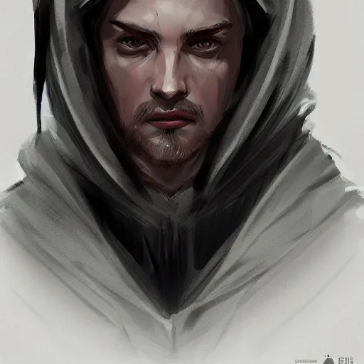 Image similar to portrait from a male hooded king, trending on artstation