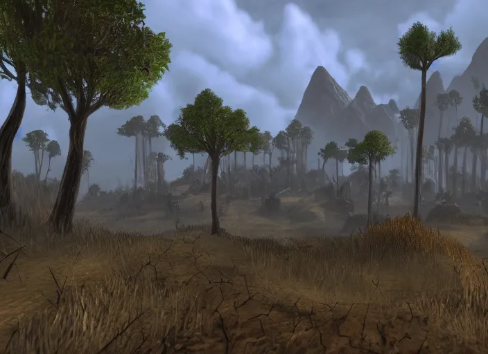 Prompt: morrowind landscape,