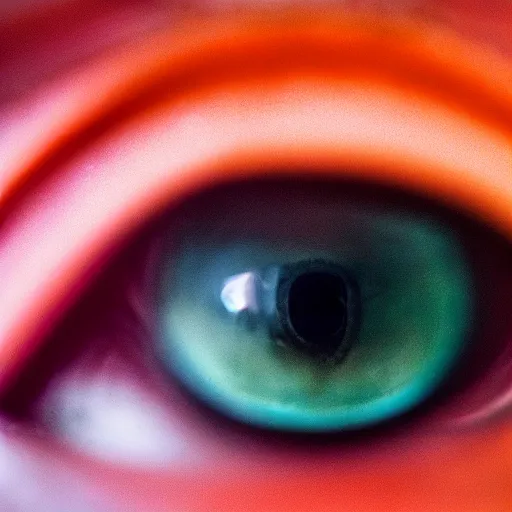 Image similar to macro - shot, closeup of eye made of lava