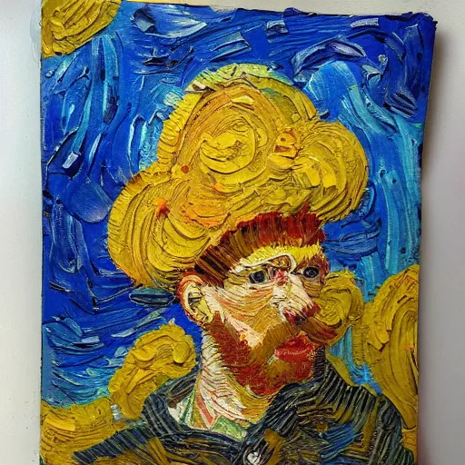 Prompt: a style of painting similar to Van Gogh but more impasto and less hatching