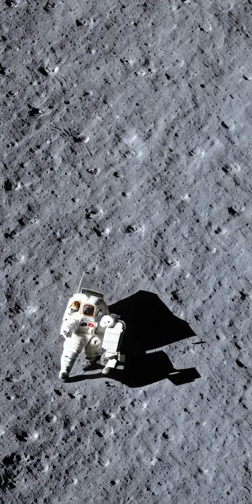 Image similar to super high resolution portrait, chinese astronaut landing on the moon, backlight, background is lunar crater, earth, sky, meteorite crater, lunar module, f 3 2, high detail.