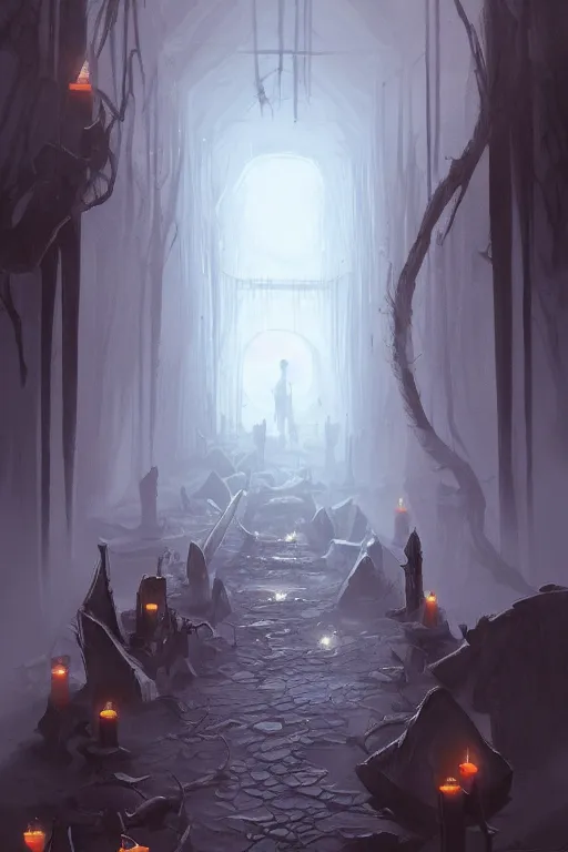 Image similar to the corridor of the dead, artstation