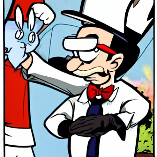 Prompt: walter white punching bugs bunny