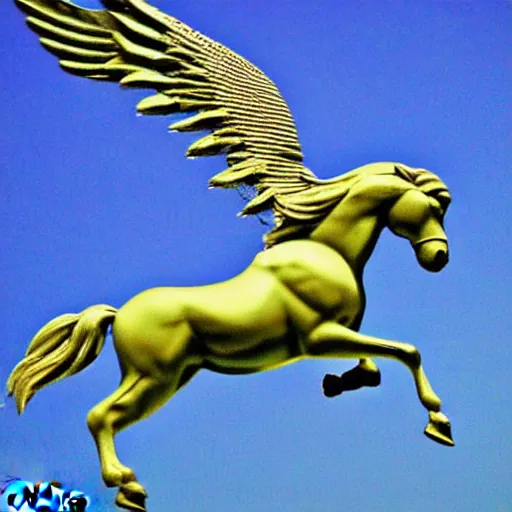 Prompt: Pegasus with Spread Wings about to Take Flight by Daniel Eskridge