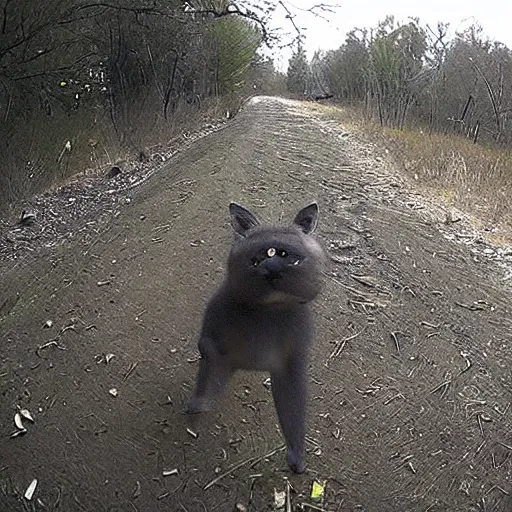 Prompt: trailcam photo of an unimaginable horror