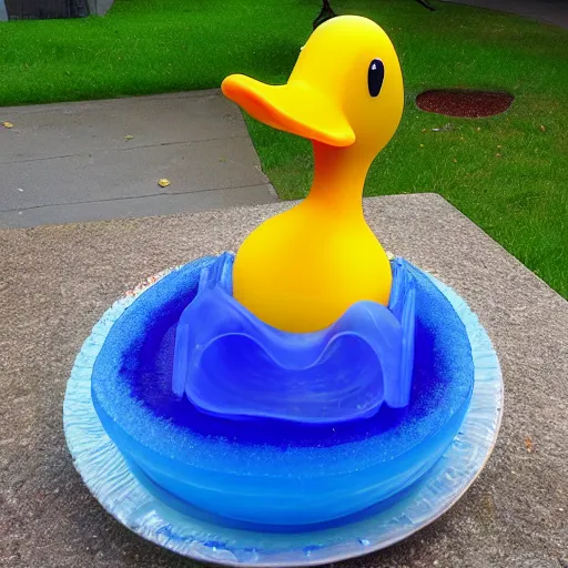 Prompt: a duck made out of jello