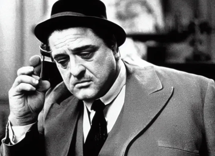 Prompt: film still of John Goodman as Vito Corleone in The Godfather 1972