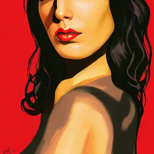 Image similar to portrait of gal gadot, by purienne