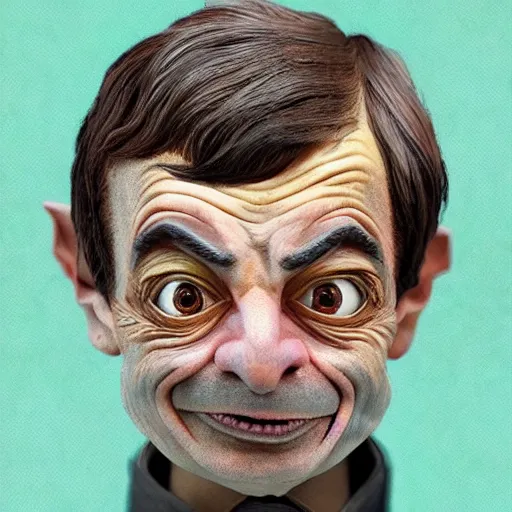 Prompt: very very very very highly detailed, epic, central composition, photo of Mr Bean as Smeagol face, intricate, happy colors, extremely detailed, digital