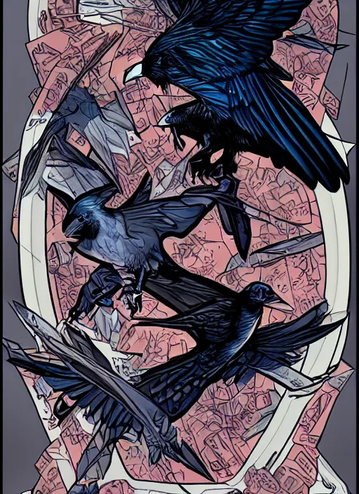 Prompt: spy raven by j. scott campbell, masterpiece ink illustration,