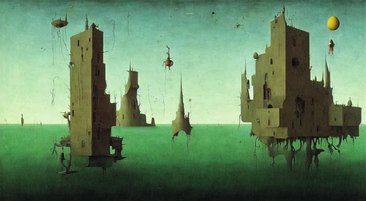 Prompt: single flooded simple!! falling tower anatomy, very coherent and colorful high contrast masterpiece by franz sedlacek hieronymus bosch dean ellis simon stalenhag rene magritte gediminas pranckevicius, dark shadows, sunny day, hard lighting