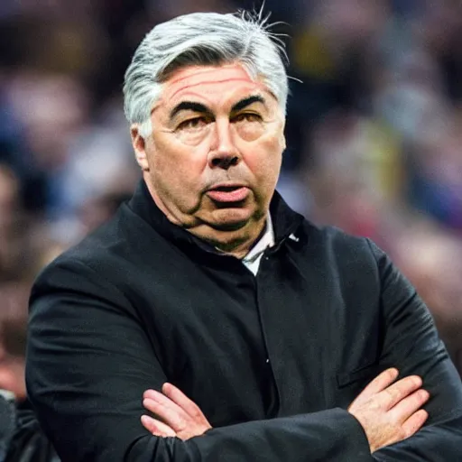 Image similar to high quality front face picture of Carlo Ancelotti