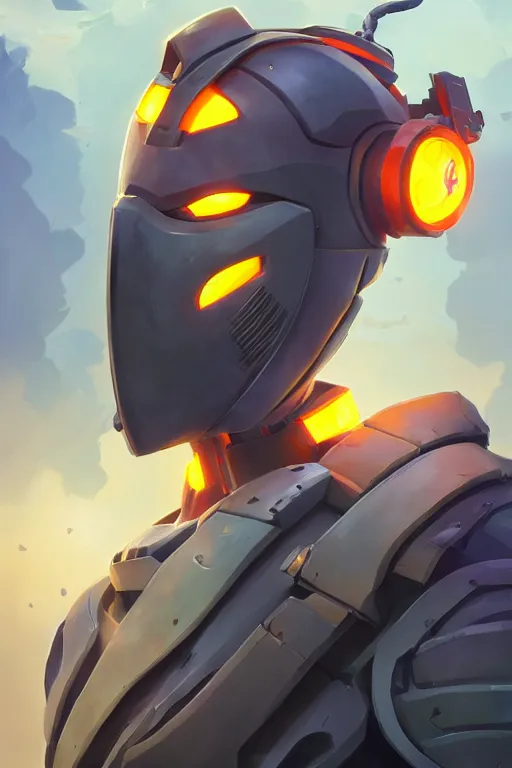 Image similar to epic robot ninja mask helmet stylized as fornite style game design fanart by concept artist gervasio canda, behance hd by jesper ejsing, by rhads, makoto shinkai and lois van baarle, ilya kuvshinov, rossdraws radiating a glowing aura global illumination ray tracing hdr render in unreal engine 5