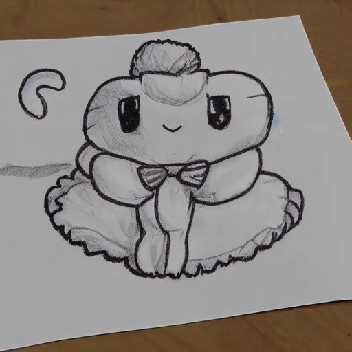 Prompt: a child’s drawing of a fumo plush