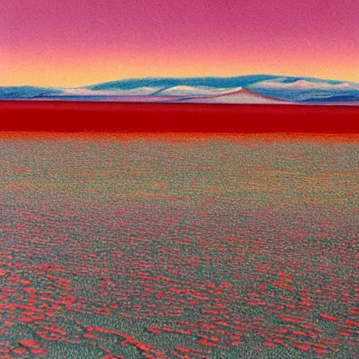 Image similar to chromolithograph of salar de uyuni color lithograph