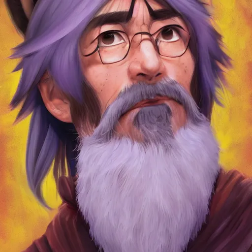 Prompt: A professional digital portrait painting of a D&D druid, painted by Hayao Miyazaki, 4k, digital art, trending on cgsociety, highly detailed, upper body shot, shallow depth of field, purple and yellow lighting, professional lighting, airbrush,