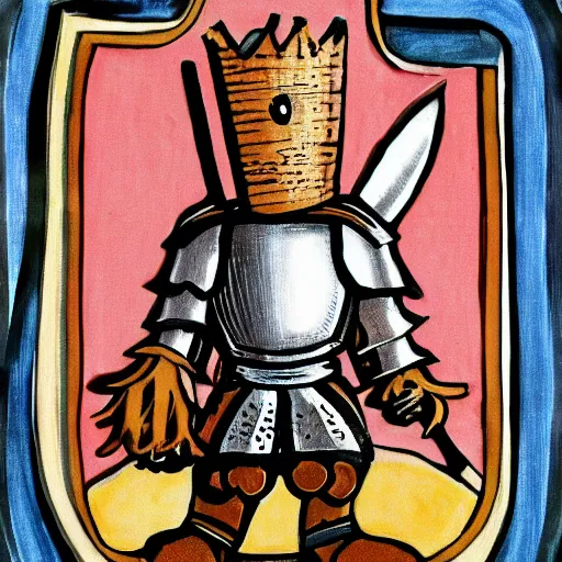 Image similar to a knight with a mighty fork in hand