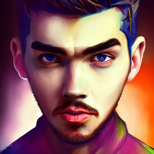 Prompt: a portrait of jacksepticeye by Anna Dittmann, digital art, horror, trending on artstation, anime arts, featured on Pixiv, HD, 8K, highly detailed, good lighting, beautiful, epic, masterpiece - H 768 n 9