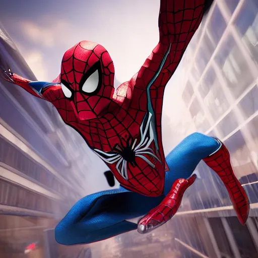 Prompt: metallic spider - man suit, cinematic, volumetric lighting, realistic, hyperdetailed, photorealistic, photograph