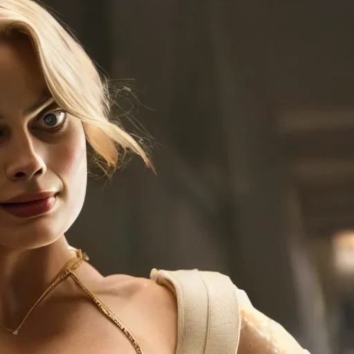 Prompt: Margot Robbie in a Michael Bay movie, cinematic 4k movie still