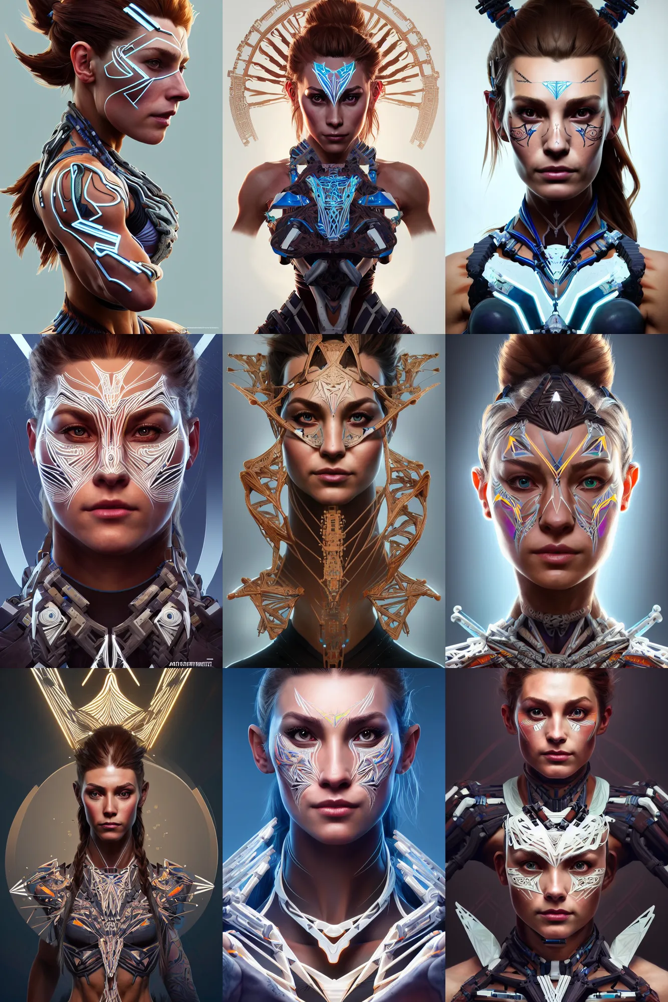 Prompt: symmetry!! portrait of amazing body fitness instructor in the style of horizon zero dawn, machine parts embedded into face, intricate, elegant, highly detailed, digital painting, artstation, concept art, smooth, sharp focus, illustration, art by artgerm and greg rutkowski and alphonse mucha, 8 k