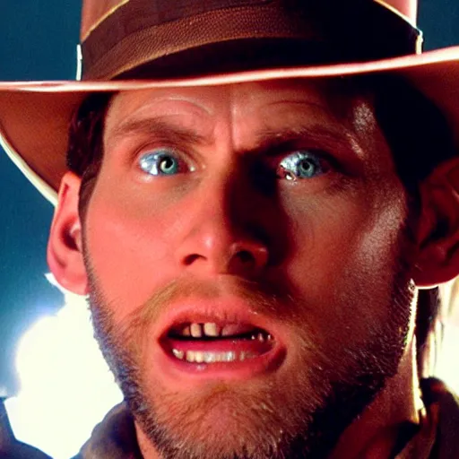 Image similar to Live Action Still of Jerma in Raiders of the Lost Ark, real life, hyperrealistic, ultra realistic, realistic, highly detailed, epic, HD quality, 8k resolution, body and headshot, film still