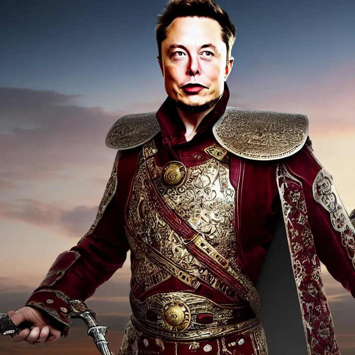 Prompt: full length photo of elon musk as an ottoman warrior, highly detailed, 4 k, hdr, smooth, sharp focus, high resolution, award - winning photo