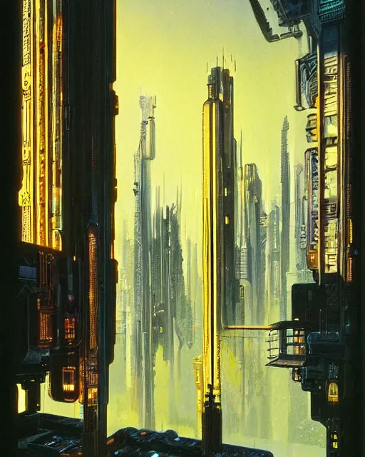 Prompt: cyberpunk mansion by ralph mcquarrie and frank lloyd frank lloyd and bruce pennington and ted nasmith