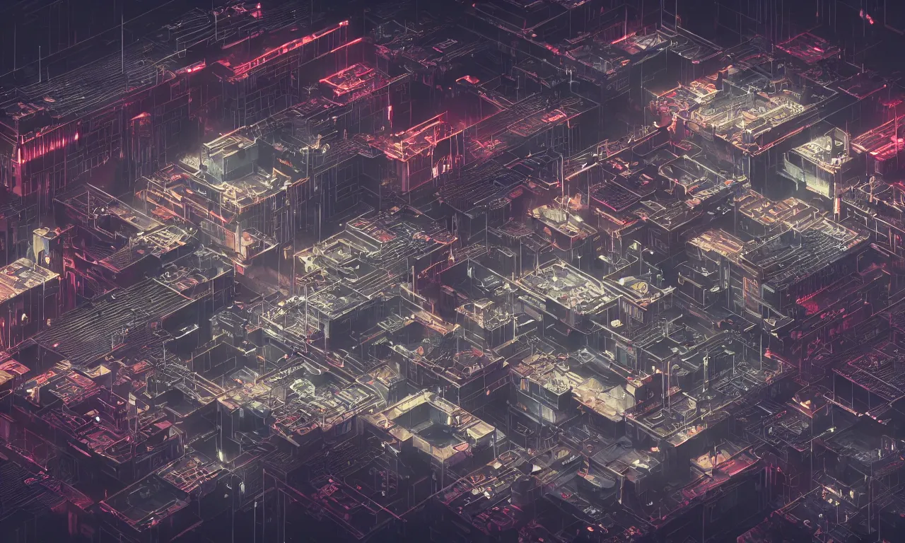 Image similar to fractal circuit motherboard, brutalist buildings, metal, concrete, wet streets, neon lights, neon signs, vehicles, pedestrians, syd mead, ralph mcquarrie, doug chiang, concept art, matte painting, finely detailed, minimal artifacts, rule of thirds, dynamic lighting, cinematic, denoised, centered, artstation