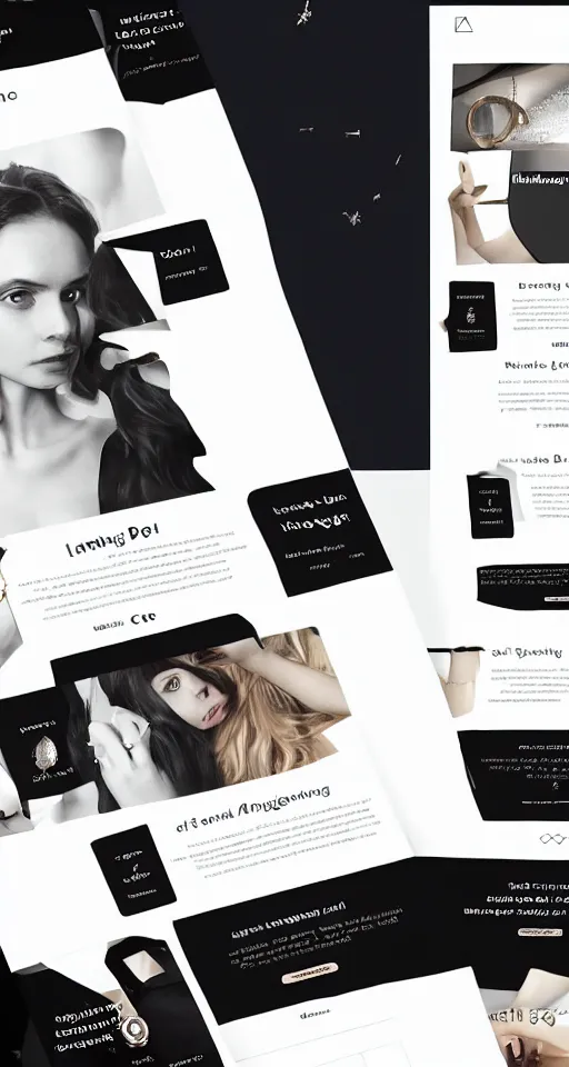 Image similar to landing page of a modern jewelry, web design, concept, awwwards, winning,