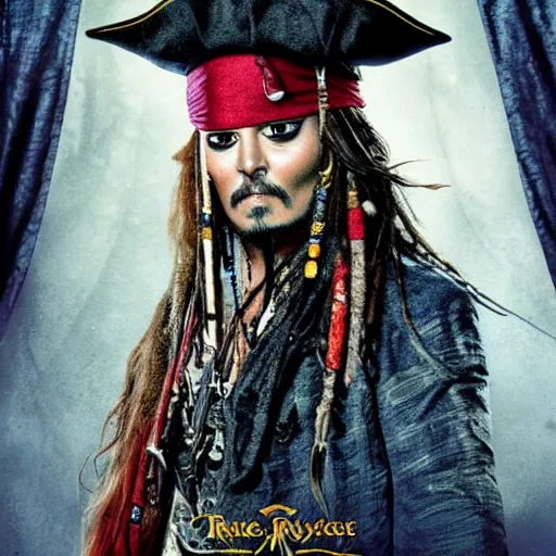 Image similar to axl rose replacing johnny depp in the lead role in pirates of the caribbean ( 2 0 2 4 ) film poster