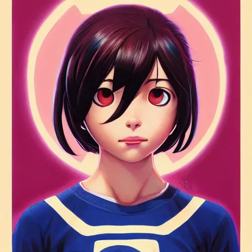 Prompt: lofi Uraraka from My Hero Academia portrait, Pixar style, by Tristan Eaton Stanley Artgerm and Tom Bagshaw.