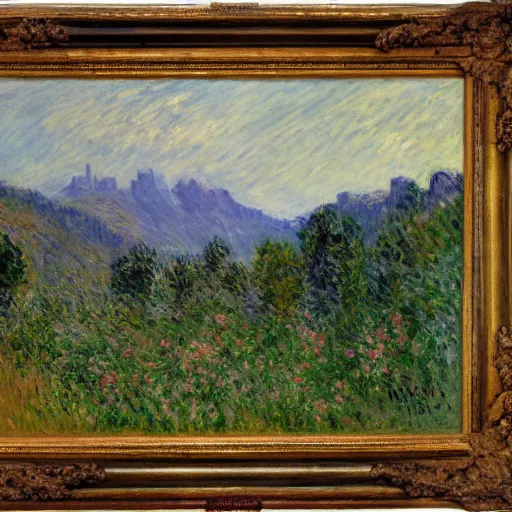 Image similar to Claude Monet Mountainous Landscape, 1860, oil on canvas