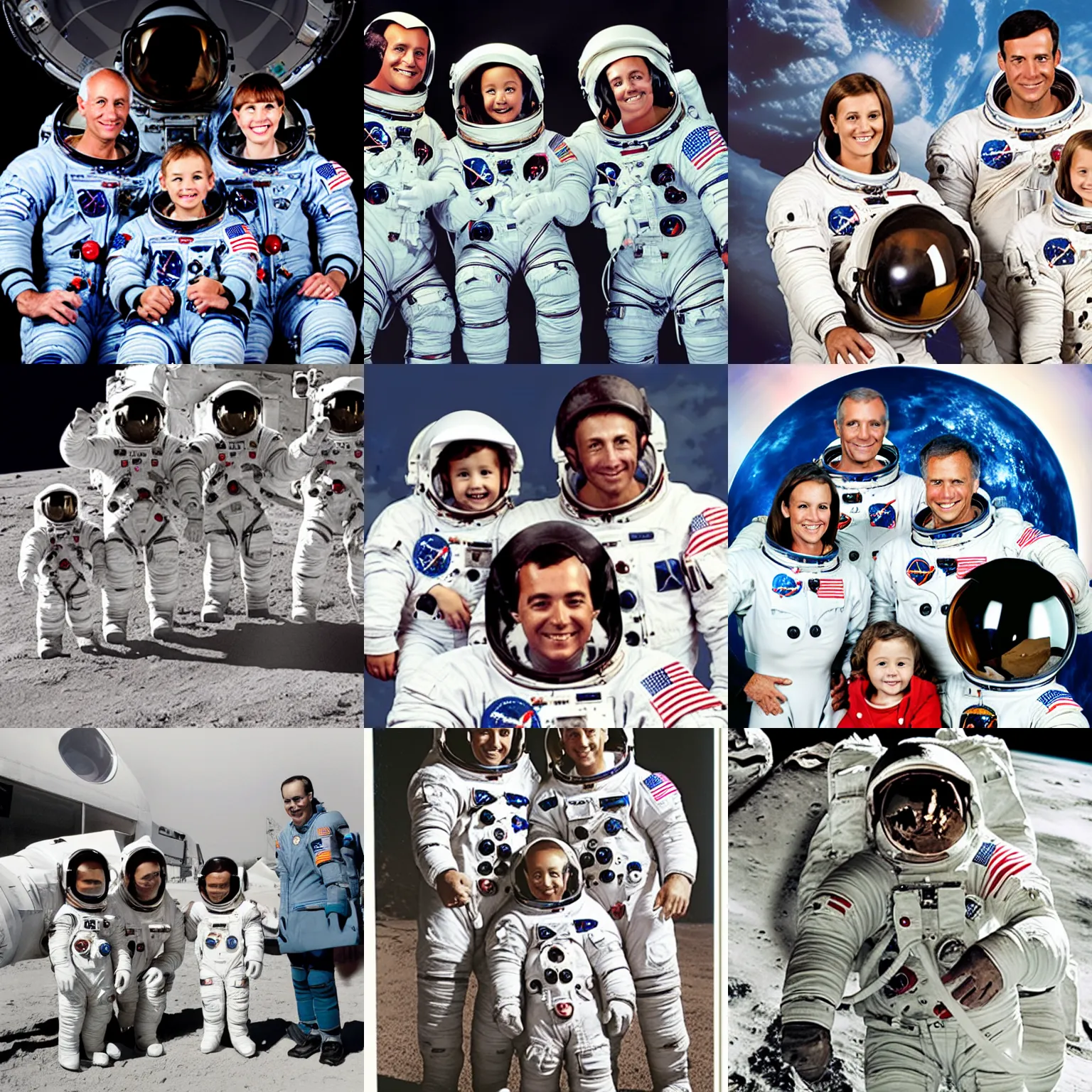 Prompt: family of astronauts with a child