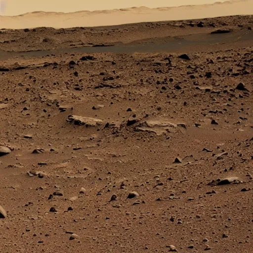 Image similar to Cat looking figure in the distance, an old restored photo from a Curiosity Mars rover