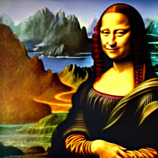 Image similar to dwayne the rock johnson in the mona lisa