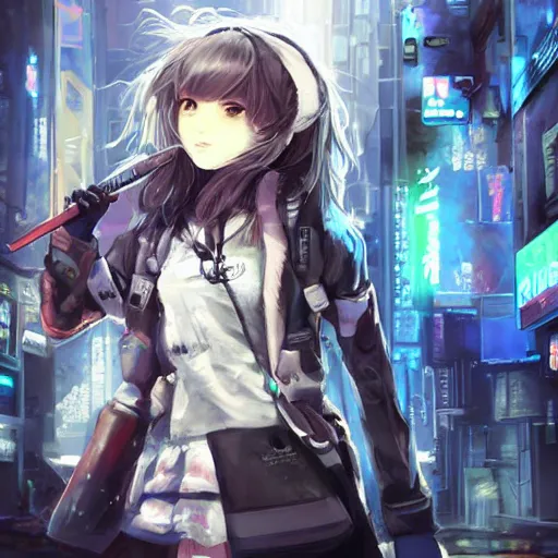 Image similar to dynamic composition, motion, ultra-detailed, incredibly detailed, a lot of details, amazing fine details and brush strokes, colorful and grayish palette, smooth, HD semirealistic anime CG concept art digital painting, watercolor oil painting of Clean and detailed post-cyberpunk sci-fi close-up schoolgirl in asian city in style of cytus and deemo, blue flame, relaxing, calm and mysterious vibes,, by a Chinese artist at ArtStation, by Huang Guangjian, Fenghua Zhong, Ruan Jia, Xin Jin and Wei Chang. Realistic artwork of a Chinese videogame, gradients, gentle an harmonic grayish colors. set in half-life 2, Matrix, GITS, Blade Runner, Neotokyo Source, Syndicate(2012), dynamic composition, beautiful with eerie vibes, very inspirational, very stylish, with gradients, surrealistic, dystopia, postapocalyptic vibes, depth of field, mist, rich cinematic atmosphere, perfect digital art, mystical journey in strange world