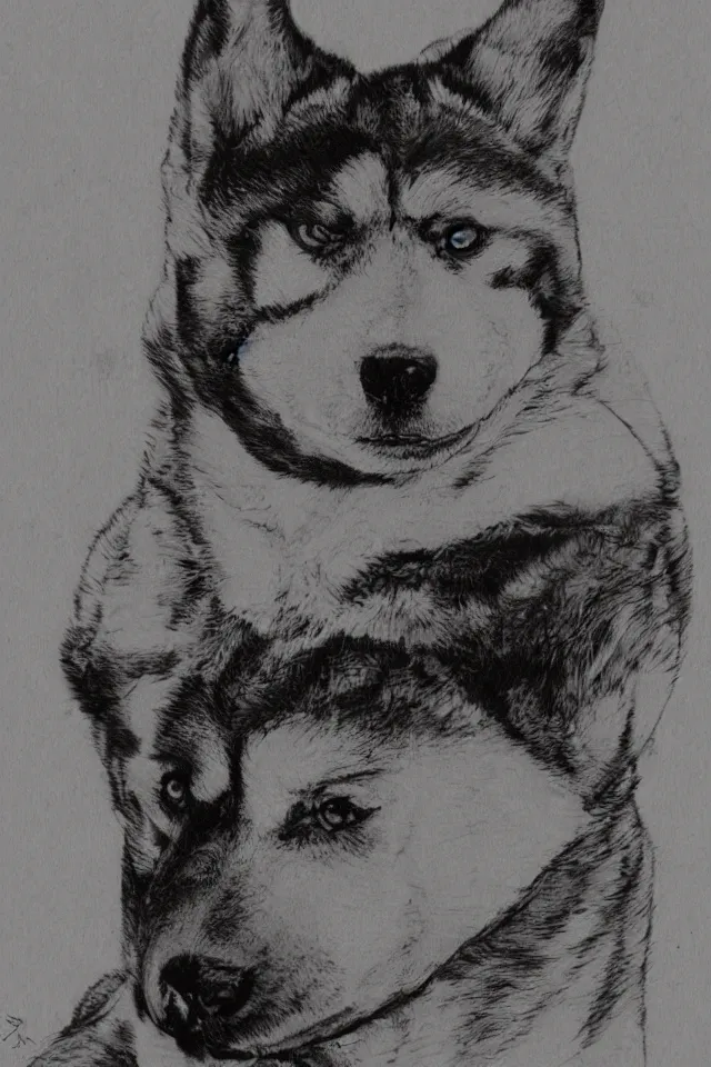 Image similar to a portrait of a shiba inu, in the style of yoji shinkawa artistic, highly detailed