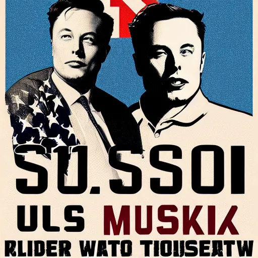 Image similar to us election poster of elon musk