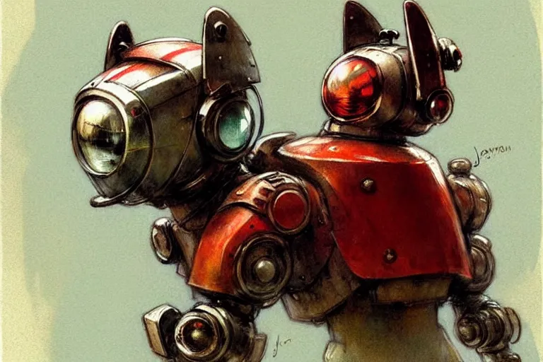 Image similar to adventurer ( ( ( ( ( 1 9 5 0 s retro future robot android dog. muted colors. ) ) ) ) ) by jean baptiste monge!!!!!!!!!!!!!!!!!!!!!!!!! chrome red