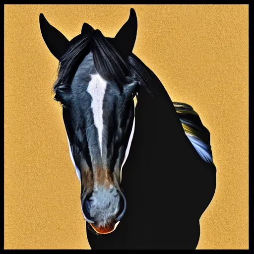 Image similar to horse in dpace digital art