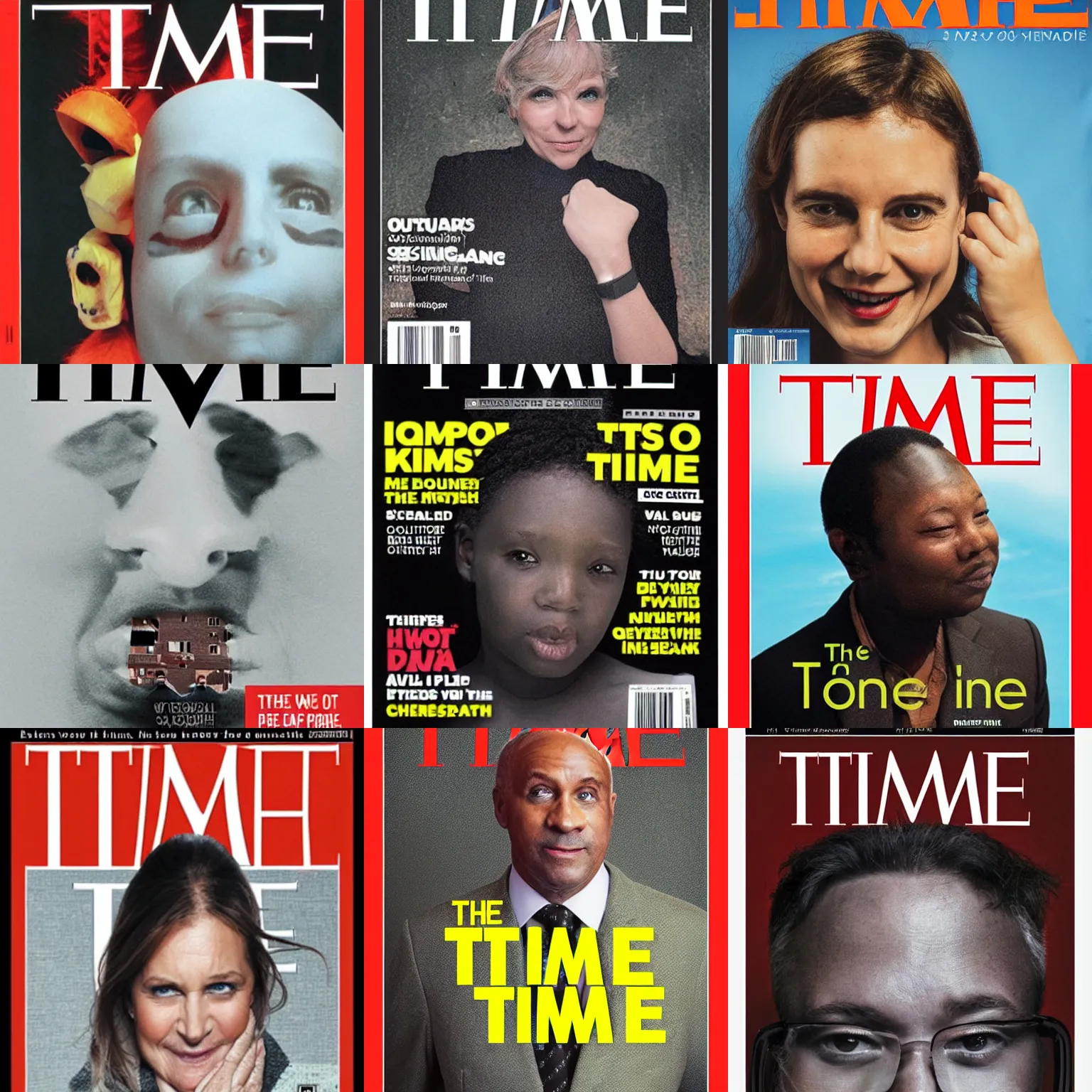 Prompt: the cover of time magazine with the word time on it