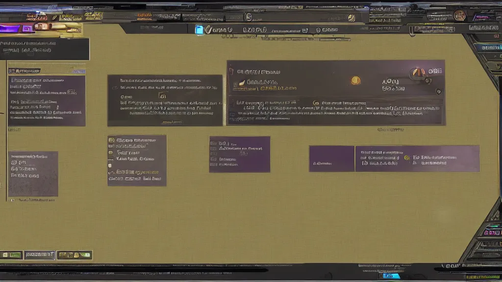 Image similar to GUI for an Ouroboros tracker program, System Shock 2, Shin Megami Tensei Nocturne, Deus Ex