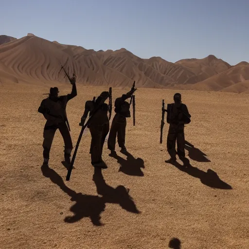 Image similar to shadow warriors in the desert