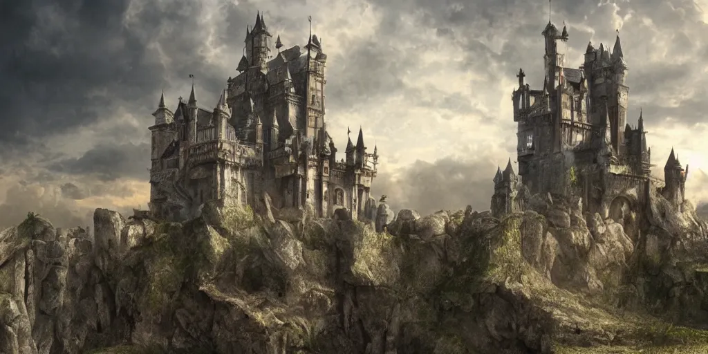 Prompt: matte painting, castle