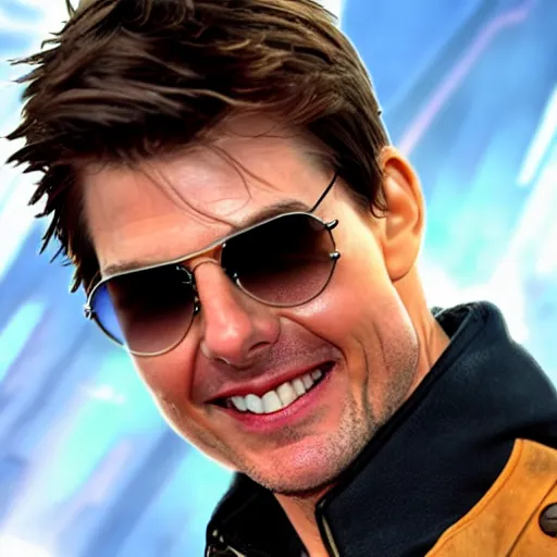 Image similar to Tom Cruise as a League of Legends character with Raybands