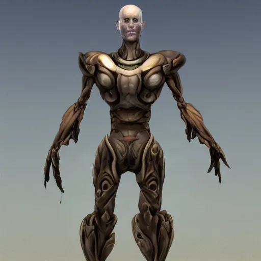 Image similar to average terran, humanoid, slender limbs, hairless head, high forehead