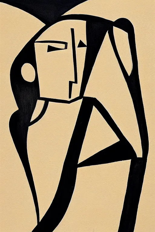 Prompt: mid century modern art woman by bernard simunovic